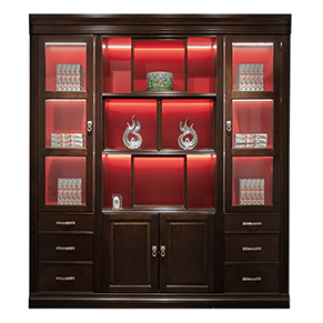 黑胡桃实木油漆面板定制书柜
